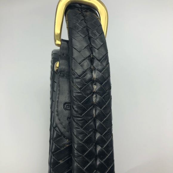 COACH Black Leather Braided Belt Size 42 inches XL - Picture 6 of 9